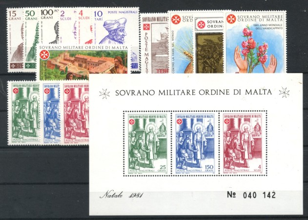 1981 - SMOM - LOTTO/42960 - ANNATA COMPLETA 14 v. + 1 FOGLIETTO NUOVI