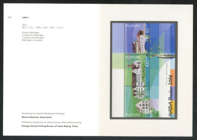 2006 - SVIZZERA - NABA 2006 - FOGLIETTO - NUOVO - FOLDER - LOTTO/37473F
