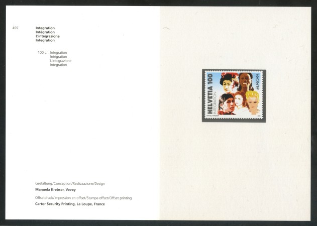 2006 - SVIZZERA - EUROPA INTEGRAZIONE 1v. - NUOVO - FOLDER - LOTTO/37476F