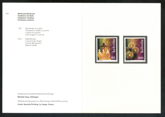 2006 - LOTTO/37486F - SVIZZERA - NATALE 2v. -  FOLDER - NUOVI