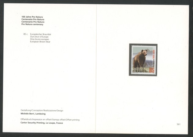 2009 - SVIZZERA - LOTTO/37604F - PRO NATURA - NUOVO - FOLDER