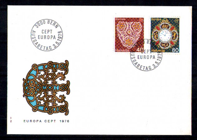 1976 - LOTTO/SVI1004FDC - SVIZZERA - EUROPA 2v. - BUSTA FDC