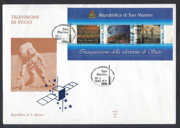 1993 - LOTTO/8133Z - SAN MARINO- TELEVISIONE FOGLIETTO - FDC