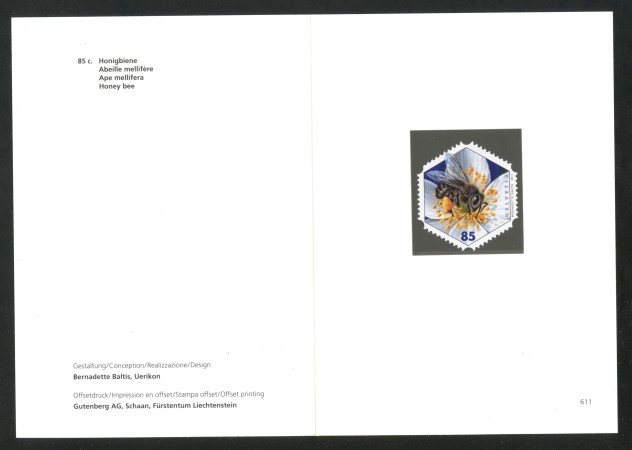 2011 - SVIZZERA - LOTTO/37770F - API E MIELE - NUOVO - FOLDER