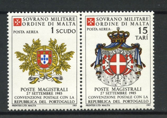 1985 - SMOM - POSTA AEREA - CONVENZIONE CON IL PORTOGALLO 2v. - LOTTO/32493