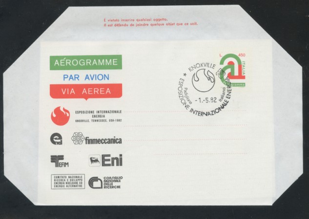 1982 - LOTTO/17082SP - REPUBBLICA - KNOXVILLE ENTI DI STATO - FDC