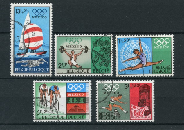 1968 - BELGIO - LOTTO/24442 - OLIMPIADI MESSICO 5v. - USATI