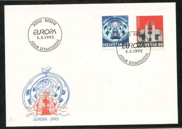 1993 - LOTTO/24585 - SVIZZERA - EUROPA 2v. - BUSTA FDC