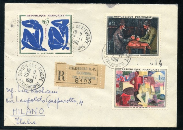1961 - FRANCIA - QUADRI SU BUSTA RACCOMANDATA - LOTTO/25348