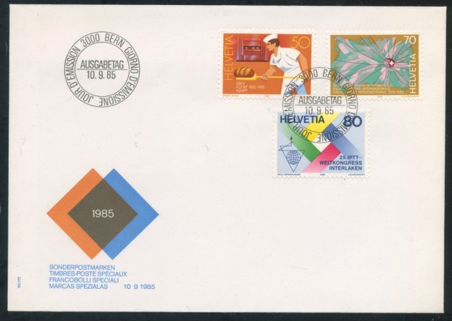 1985 - SVIZZERA - PROPAGANDA 3v. - BUSTA FDC - LOTTO/25376