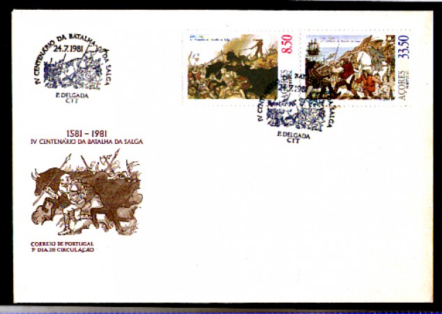 1981 - LOTTO/10973 - AZZORRE - BATTAGLIA DI SALGA - BUSTA FDC