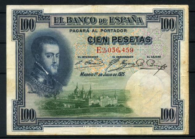 1925 - SPAGNA - LOTTO/47442 - BANCONOTA 100 PESETAS