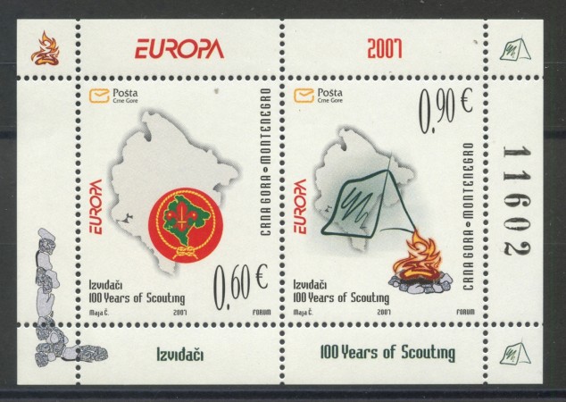 2007 - MONTENEGRO REPUBBLICA - EUROPA SCOUT  FOGLIETTO - NUOVO - LOTTO/34837
