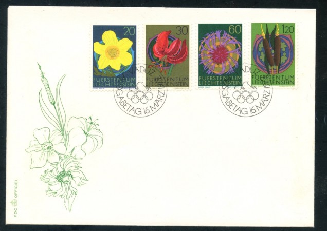1972 - LIECHTENSTEIN - FIORI - BUSTA FDC - LOTTO/25798