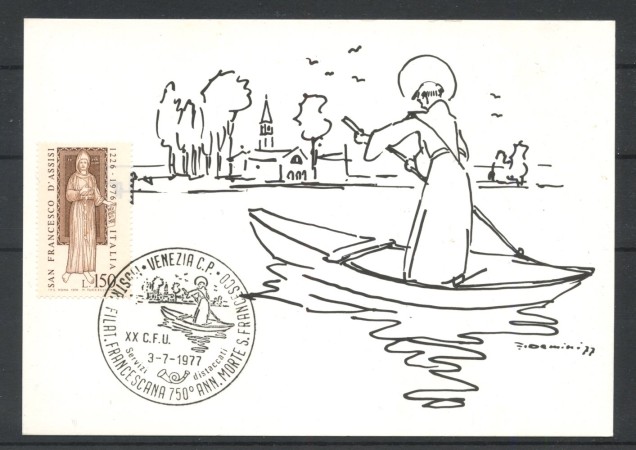 1977 - REPUBBLICA - LOTTO/42795 - VENEZIA ANNIV MORTE DI S. FRANCESCO CARTOLINA