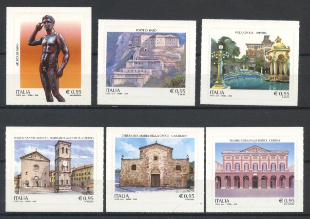 2016 - REPUBBLICA - PATRIMONIO ARTISTICO  6v. - NUOVI - LOTTO/36981