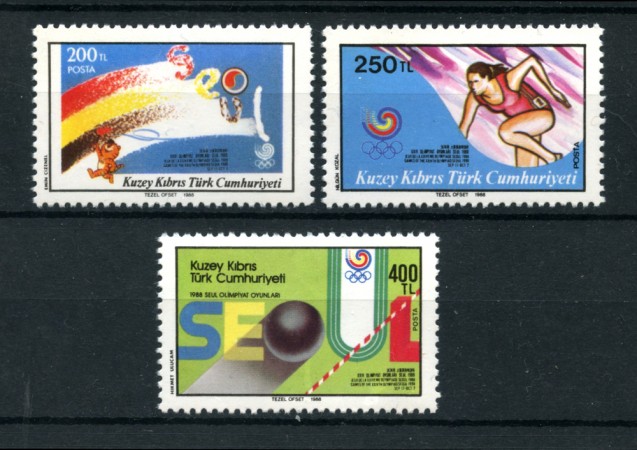 1988 - CIPRO TURCA - LOTTO/20151 - OLIMPIADI DI SEOUL 3v. NUOVI