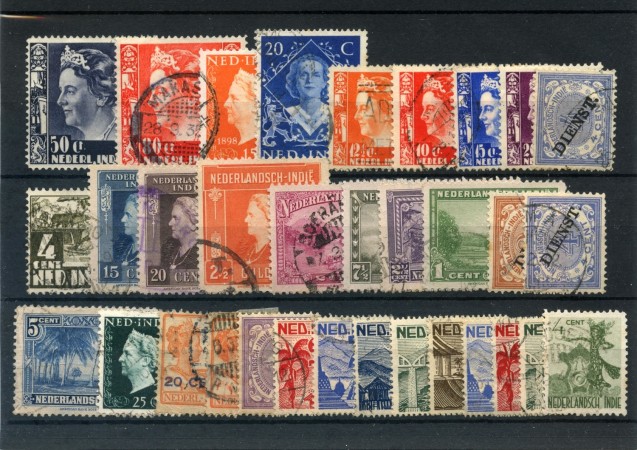 1940/47 - INDIE OLANDESI - 33 FRANCOBOLLI DIFFERENTI - USATI - LOTTO/28816