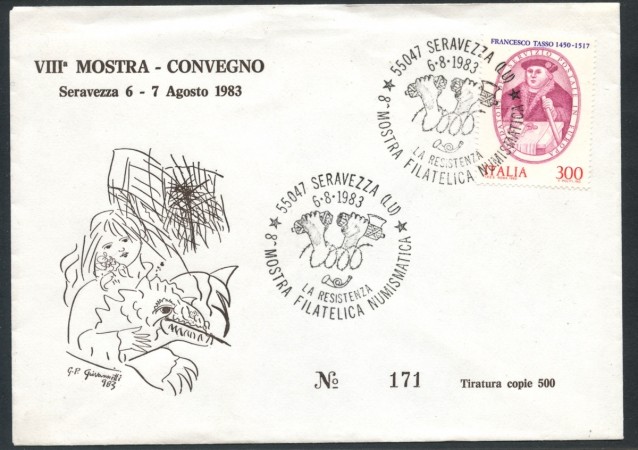 1983 - REPUBBLICA - SERAVEZZA - MOSTRA LA RESISTENZA - BUSTA - LOTTO/27796A