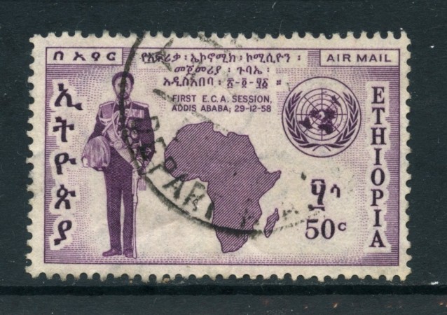 1958 - ETHIOPIA - 50c. POSTA AEREA CONFERENZA STATI - USATO - LOTTO/28690