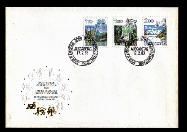 1983 - LOTTO/SVI1173FDC - SVIZZERA - ZODIACO 3v. - BUSTA FDC