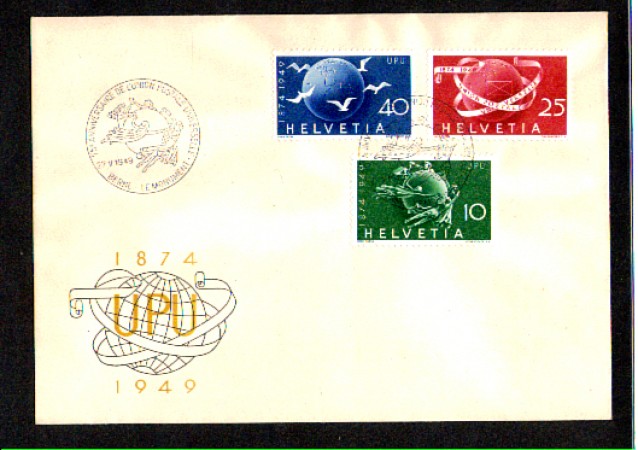 1949 - LOTTO/10627 - SVIZZERA - 75° ANNIVERSARIO U.P.U. - BUSTA