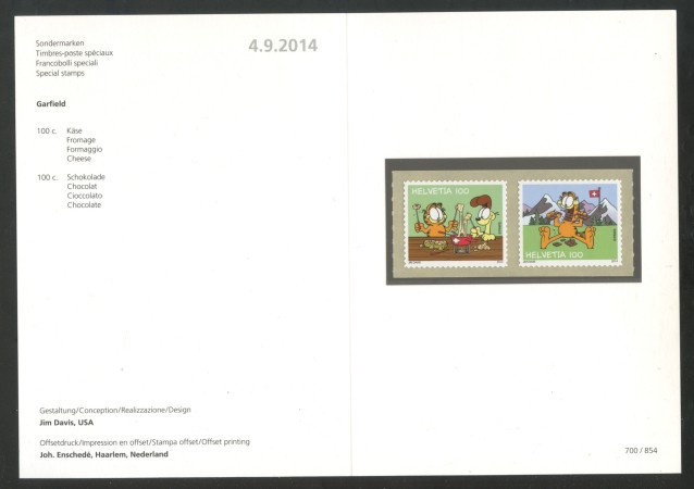 2014 - SVIZZERA - LOTTO/37860F - GARFIELD 2v. - NUOVI - FOLDER