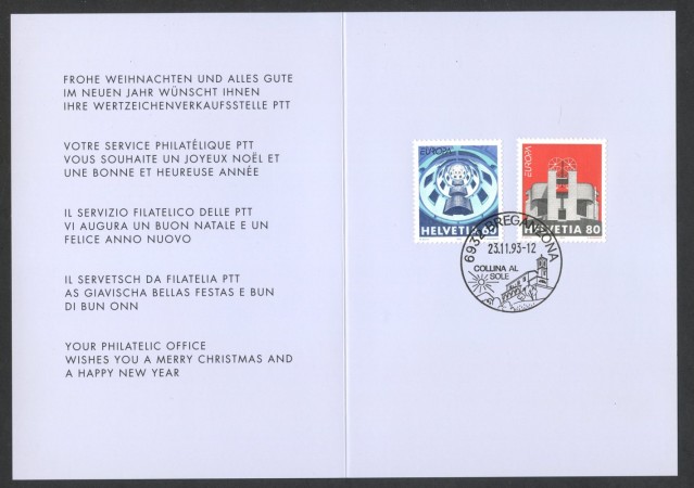 1993 - SVIZZERA - LOTTO/43460F - EUROPA ARTE CONTEMPORANEA 2v. - USATI - FOLDER
