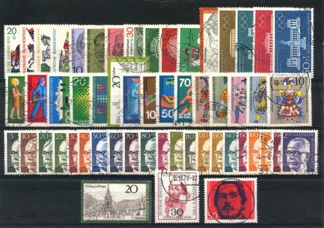 1970 - LOTTO/18907 - GERMANIA FEDERALE - ANNATA COMPLETA  55v. - USATI