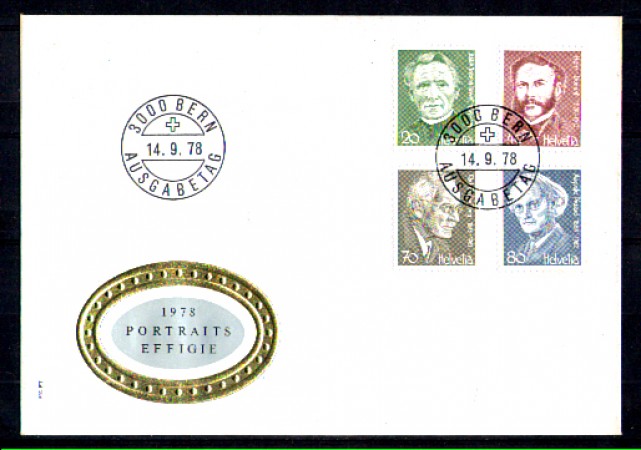 1978 - LOTTO/SVI1070FDC - SVIZZERA - UOMINI ILLUSTRI - BUSTA FDC