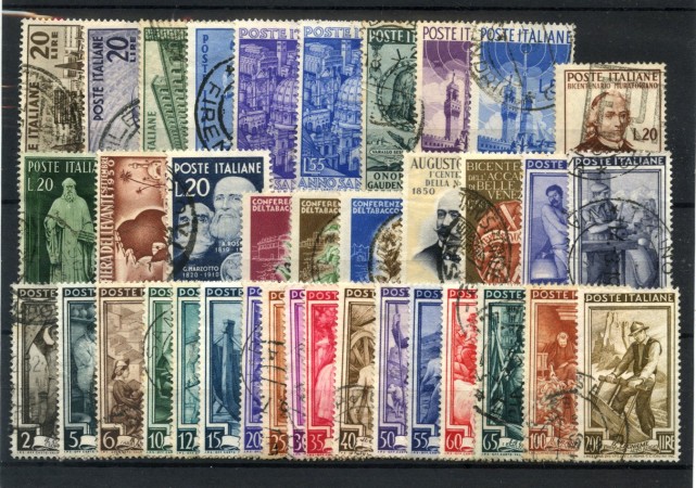 1950 - REPUBBLICA - LOTTO/48164 - ANNATA COMPLETA 37 FRANCOBOLLI USATI