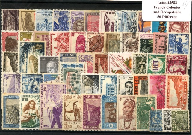 COLONIE  FRANCESI - LOTTO/48583 - COLLEZIONE DI 50 FRANCOBOLLI DIFFERENTI