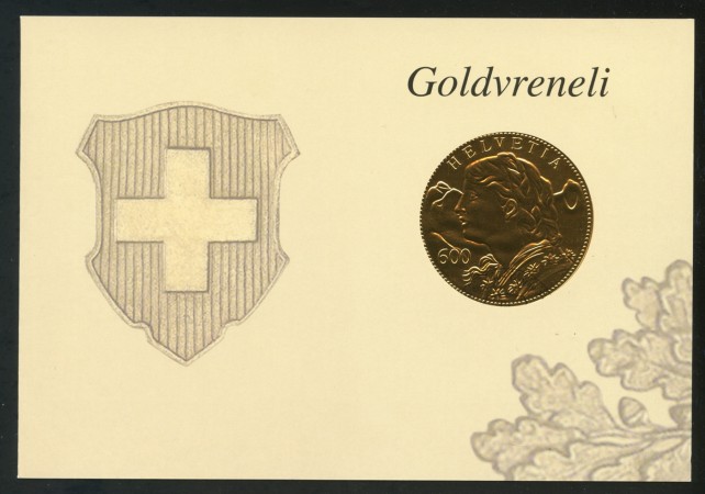 2013 - SVIZZERA - LOTTO/37834U - GOLDVRENELI ORO - FOGLIETTO - USATO FDC - FOLDER