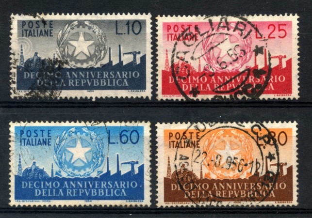 1956 - LOTTO/6300U -  REPUBBLICA -ANNIVERSARIO REPUBBLICA 4v. us