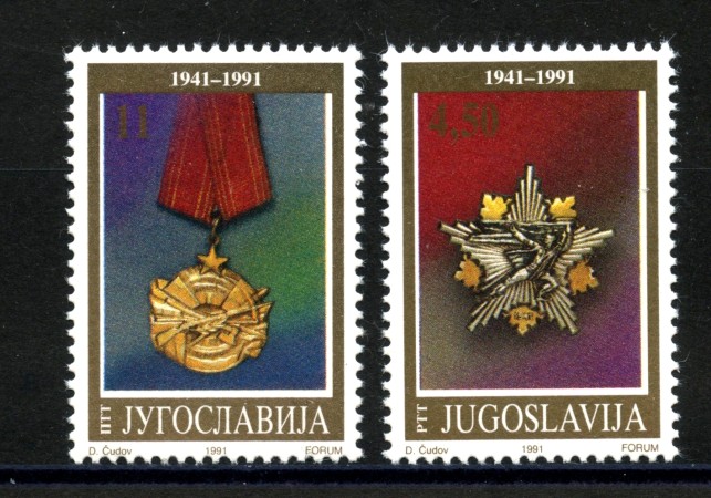 1991 - JUGOSLAVIA - LOTTO/38572 - ARMATA POPOLARE - 2v. - NUOVI