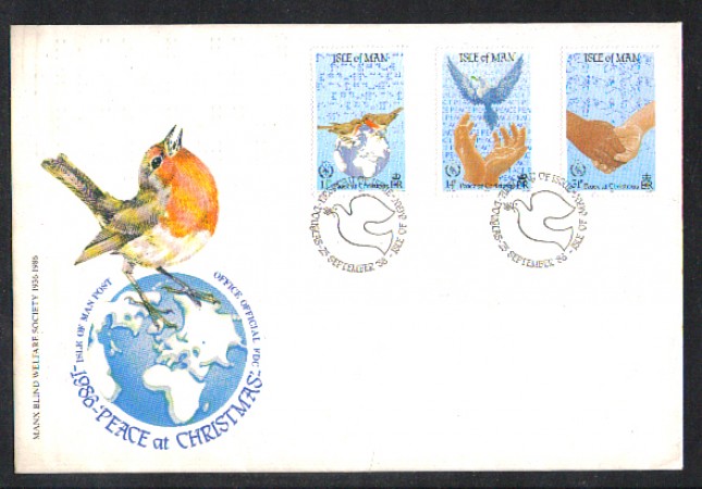 1986 - LOTTO/IDM319FDC - ISOLA DI MAN - PACE - BUSTA FDC