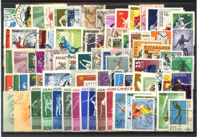 SPORT - LOTTO/42939 - 90  FRANCOBOLLI TEMATICA SPORT