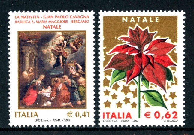 2003 - REPUBBLICA - NATALE 2v. - NUOVI - LOTTO/25572