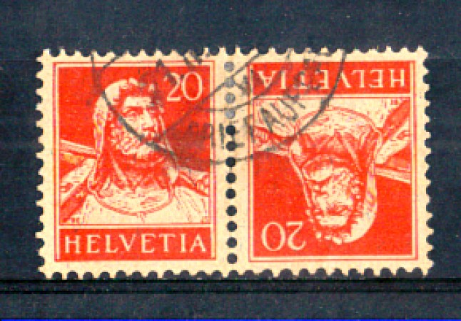 1924/28 - LOTTO/SVIK20U - SVIZZERA - 20c.+20c. TETE BECHE - USATI