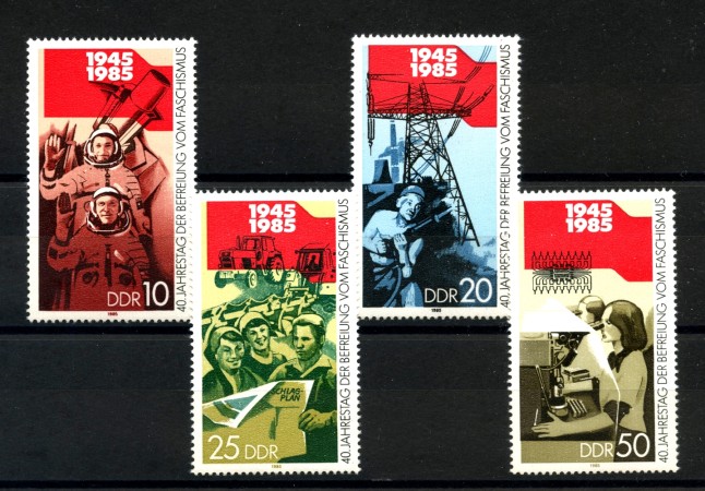 1985 - GERMANIA DDR - LIBERAZIONE DAL FASCISMO 4v. - NUOVI - LOTTO/36638
