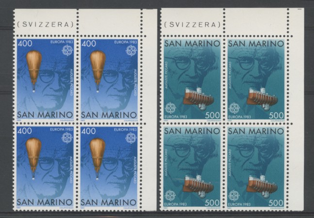 1983 - LOTTO/8035Q - SAN MARINO - EUROPA 2v. - QUARTINE NUOVI