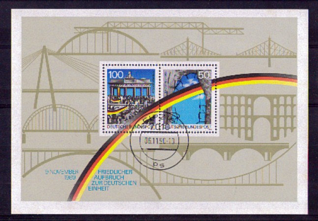 1990 - LOTTO/GFBF21U - GERMANIA - CADUTA DEL MURO FOGLIETTO - USATO