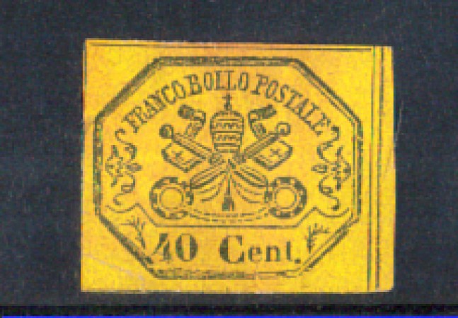 STATO PONTIFICIO - 1867 - LOTTO/11069 - 40 CENT- NERO SU GIALLO - NUOVO SG.