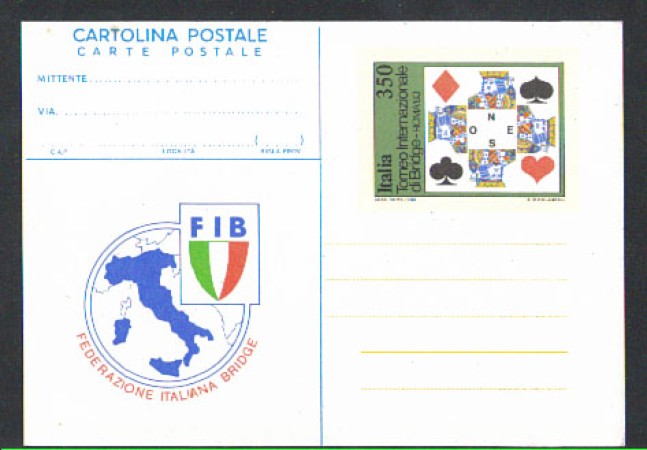 1983 - REPUBBLICA - LOTTO/2276 - TORNEO BRIDGE - NUOVA