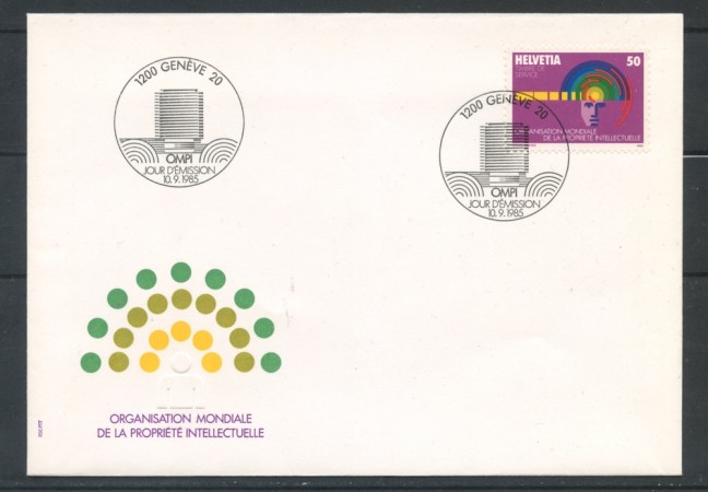 1985 - SVIZZERA - SERVIZIO - OMPI - BUSTA FDC - LOTTO/25389