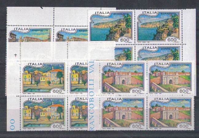 1993 - LOTTO/7018Q - REPUBBLICA - TURISTICA 20° - QUARTINE
