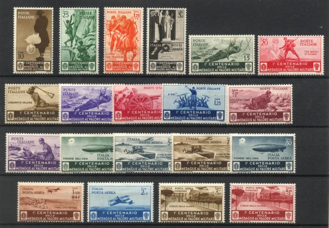 1934 - REGNO - LOTTO/48521 - CENTENARIO DELLE MEDAGLIE AL VALORE 20v. - NUOVI