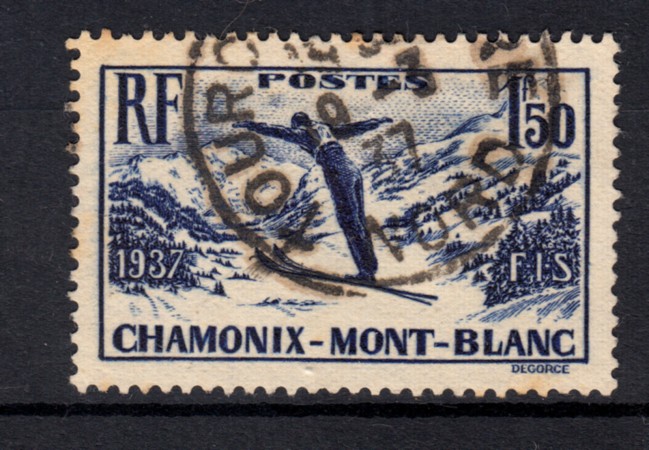 1937 - FRANCIA - LOTTO/15447 - CAMPIONATO DI SCI - USATO