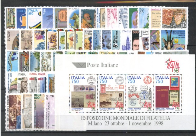 1997 - REPUBBLICA - LOTTO/42601 - ANNATA COMPLETA 64 FRANCOBOLLI  + 1 FOGLIETTO NUOVI