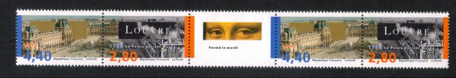 1993 - LOTTO/FRA2841CPNC - FRANCIA - BICENTENARIO DEL LOUVRE COPPIA -  NUOVI